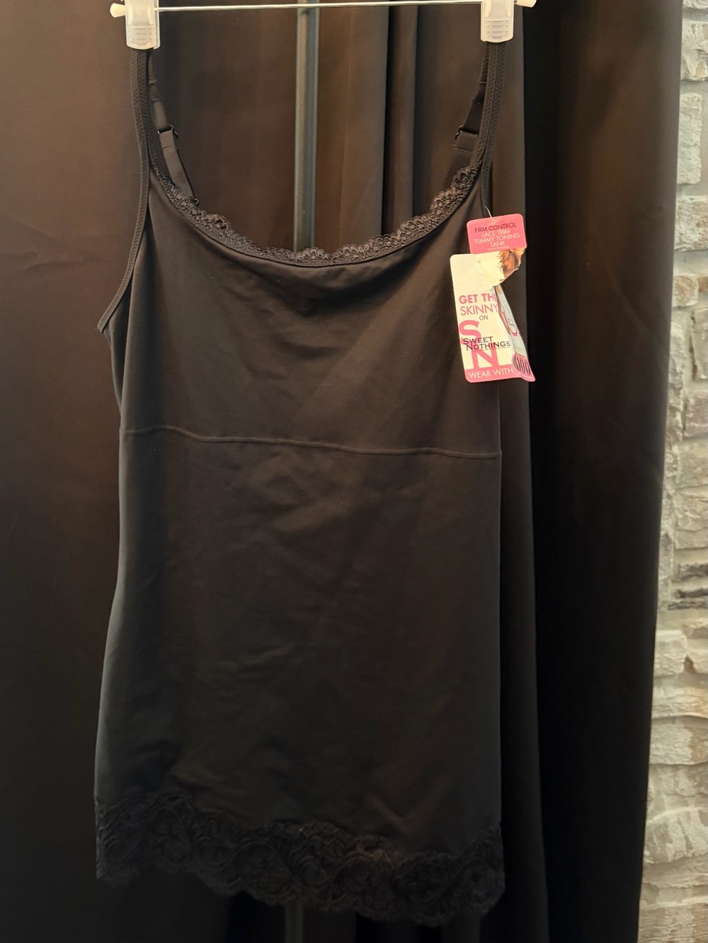 Black Lace-Trim NWT XL tummy toning made by Sweet Nothings (Maidenform division)